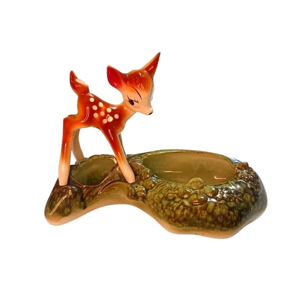 Vintage 1950s Walt Disney Productions Bambi Deer Ceramic Planter MCM Cottagecore